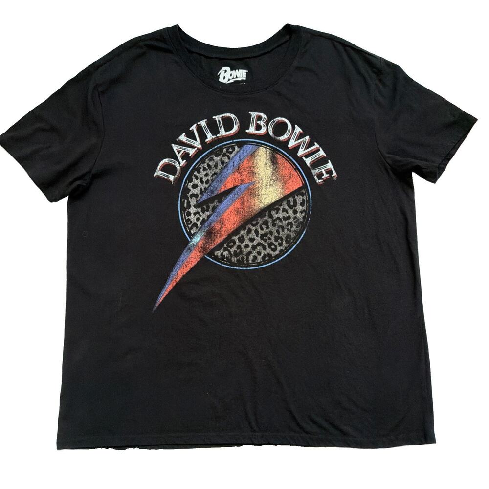 David Bowie T-Shirts Bundle Of 2 Womens Large Black Blue Distressed Casual Rock - Picture 3 of 12
